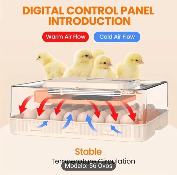 Incubadora / Chocadeira 56 Ovos - Totalmente Automática - Nova