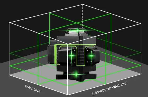 Лазерный уровень Hilda 4D 16 линий нивелир Лазерний рівень 16 ліній