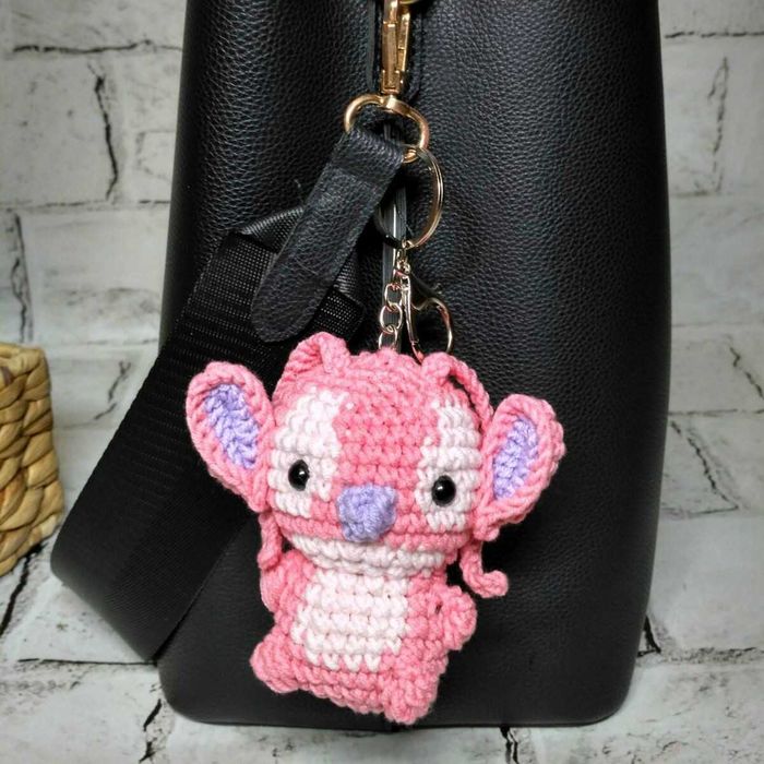 Брелок Стич вязаный ручной работы амигуруми Hand Made 8х8 см