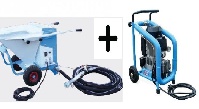 Aluguer Máquina de projetar reboco + compressor - ao dia desde