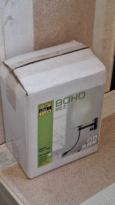 NOWA 1xE27 1x LED lampa nocna ścienna KINKIET Candelux Boho beż chrom