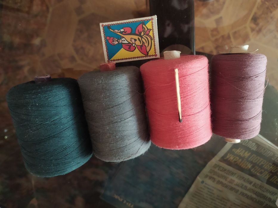 Большие катушки ниток - натуральный хлопок СССР
