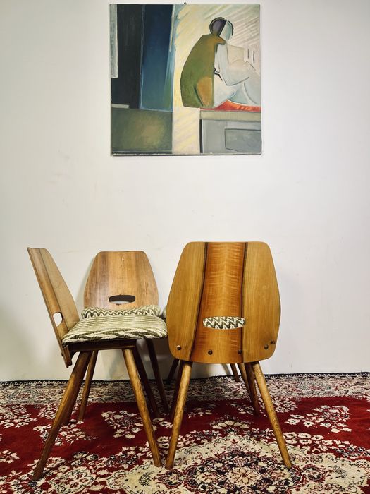 Krzesla PRL Lollipop F Jirak Tatra Nabytok Czechy mat 1958 kolekcje