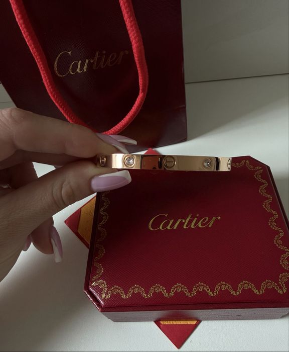 Браслет Cartier Love  17 rose gold з викроткою без упакування!