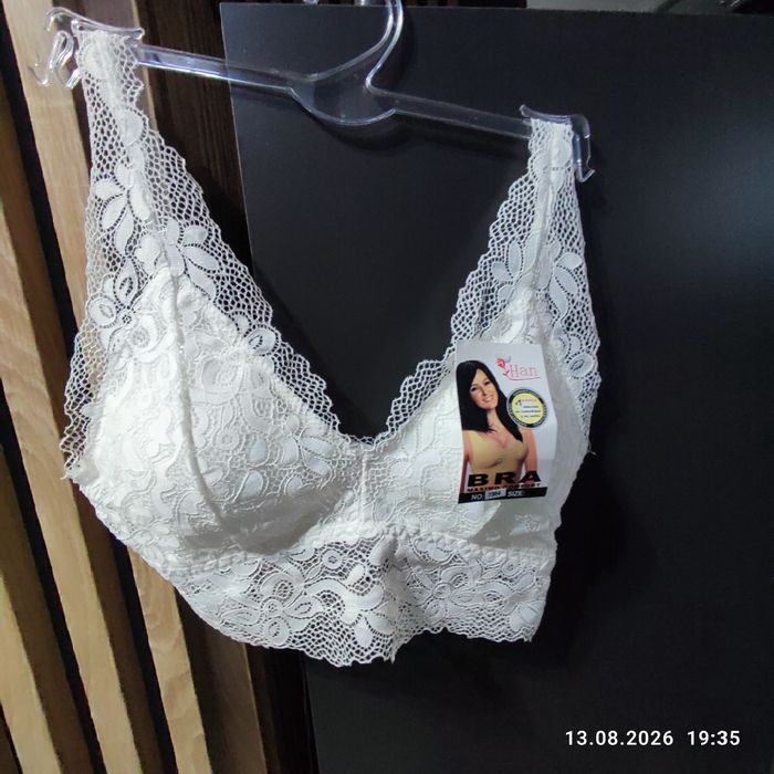 Top Crop top stanik biustonosz damski koronkowy biały nowy S