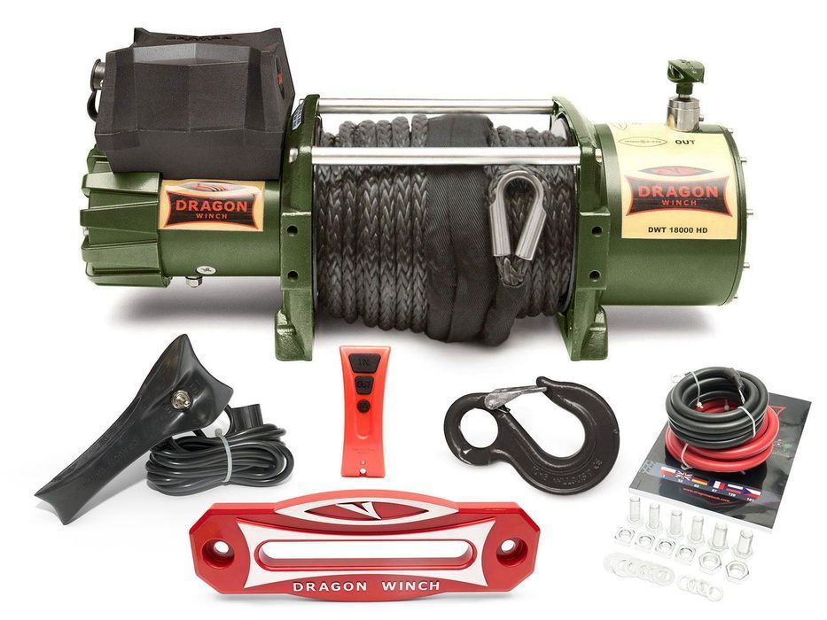 Wyciągarka Dragon Winch Truck 8,2T DWT 18000 HD lina syntetyczna 24V