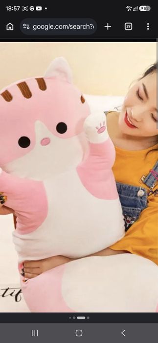 Мягкая Игрушка Кот Батон Серый,рыжий,розовый 50-130 См — Огромная Плюшевая Подушка Обнимашка Антистресс