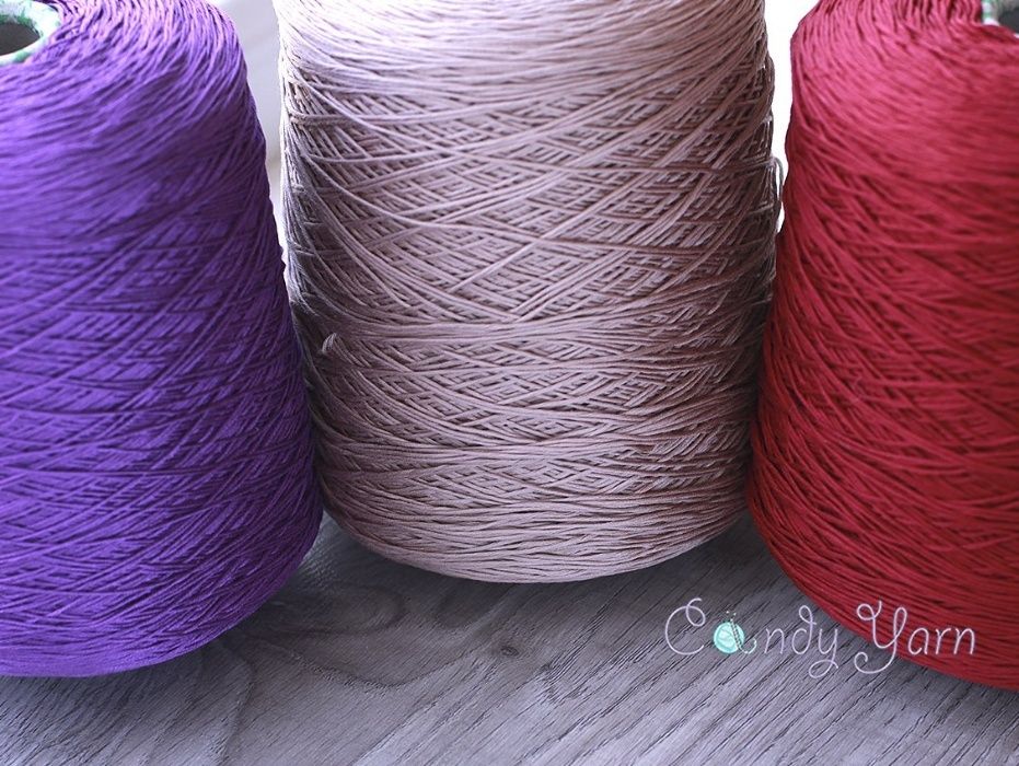 РОЗПРОДАЖ! Італійська бобінна пряжа, Буретний шовк 100% меринос, сток