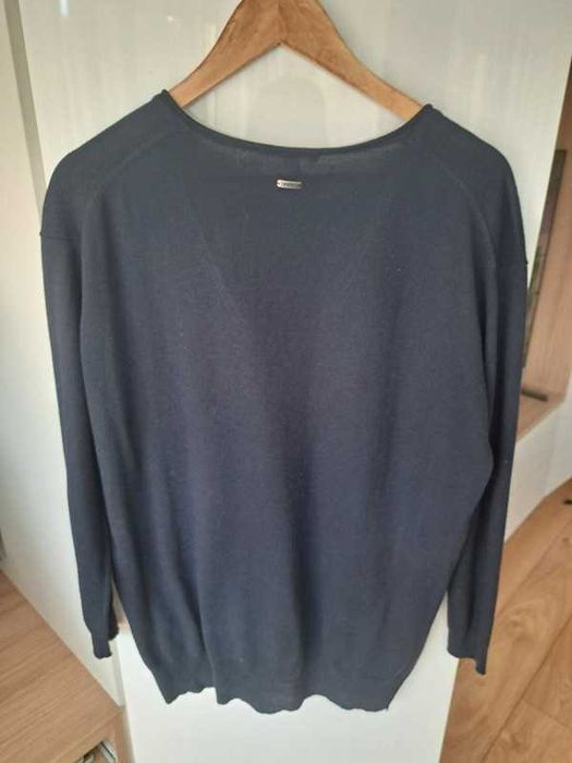 Esprit sweterek granatowy vneck L xL 40 oversize