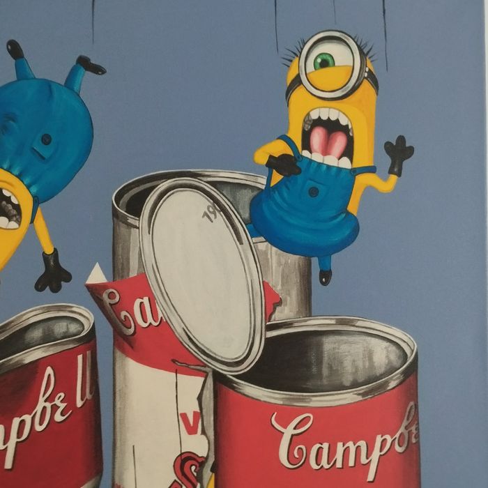 Quadro Pop Art "Minions & Campbell's" - Adquirido na P55.ART