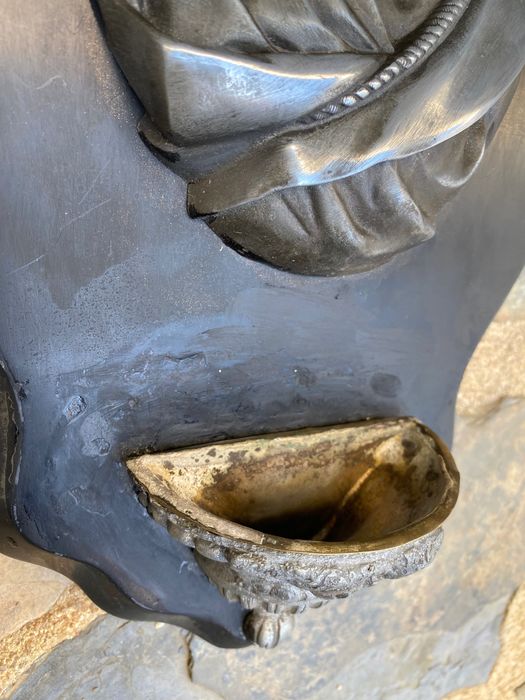 Fonte Igreja Água Benta Séc XIX Arte Sacra 34 cm Metal e prata