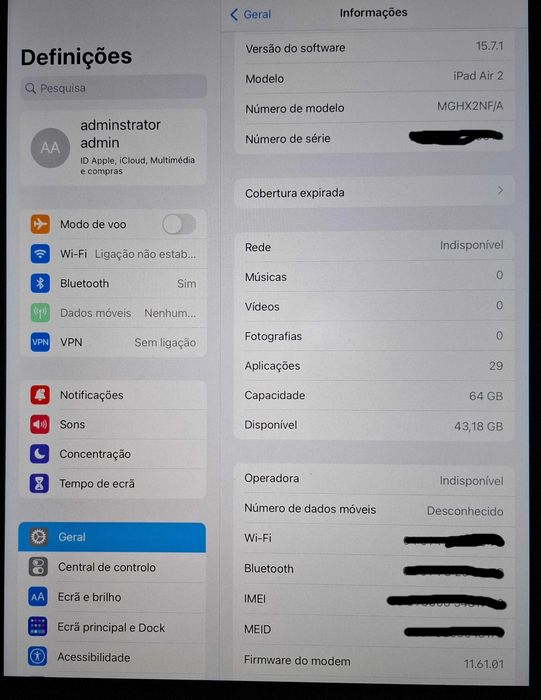 iPad Air 2 - 64Gb (Usado)