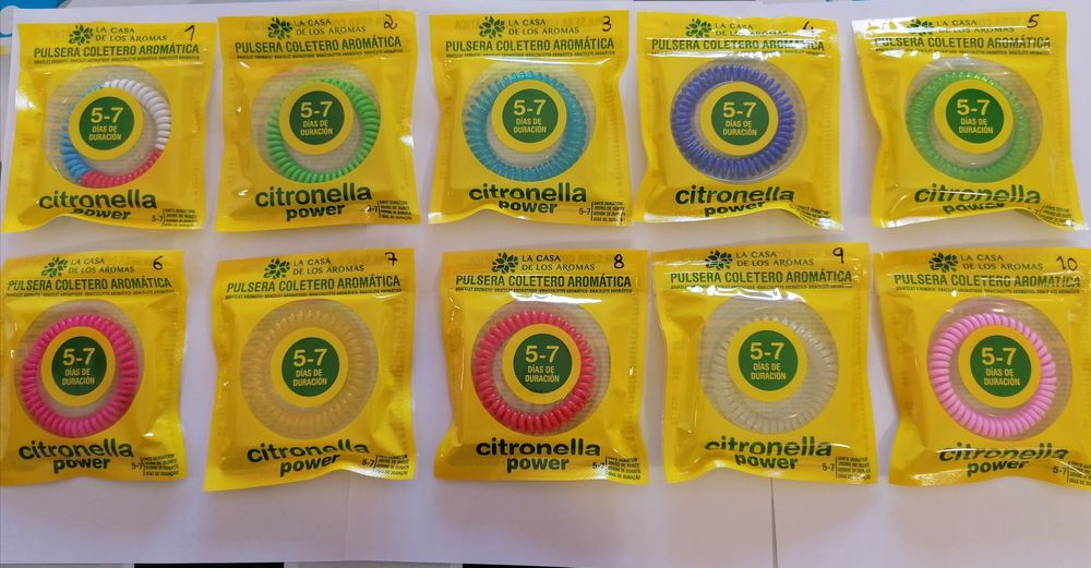 Pulseira de citronela anti mosquitos