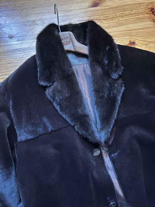 Шуба дублянка з хутра кенгуру і норки чоловіча
