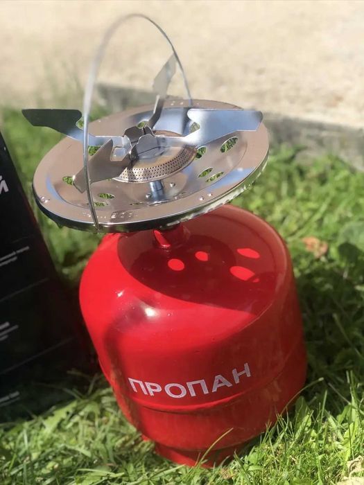 балон 8л газовий комплект з тарілкою пальником для пропана бутана газу
