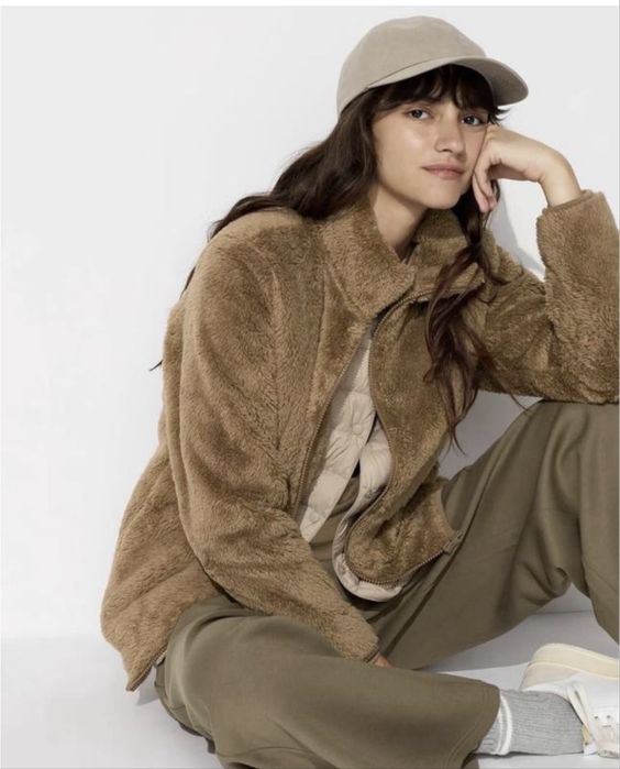 (S, M, L) М‘яка тепла фліска шерпа Uniqlo fluffy fleece full-zip