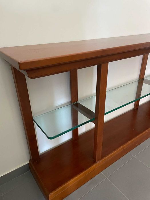 Consola Cerejeira e Vidro