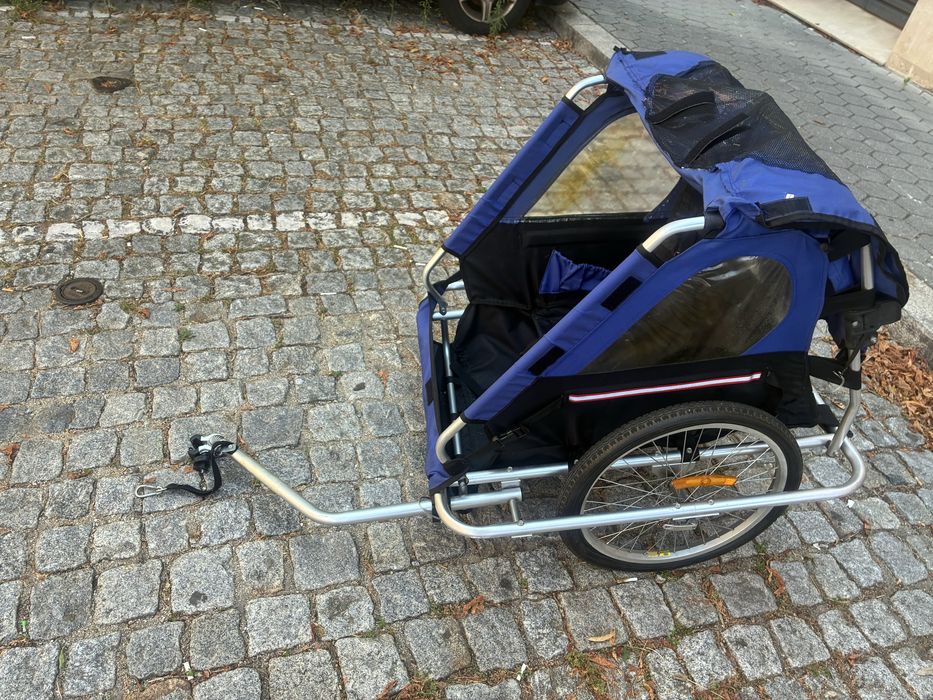 Atrelado de bicicleta para 2 crianças