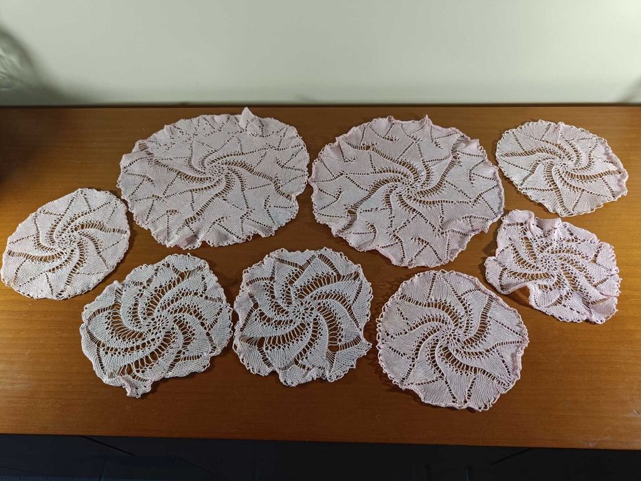 Conjunto napron /8 peças/ cor de rosa