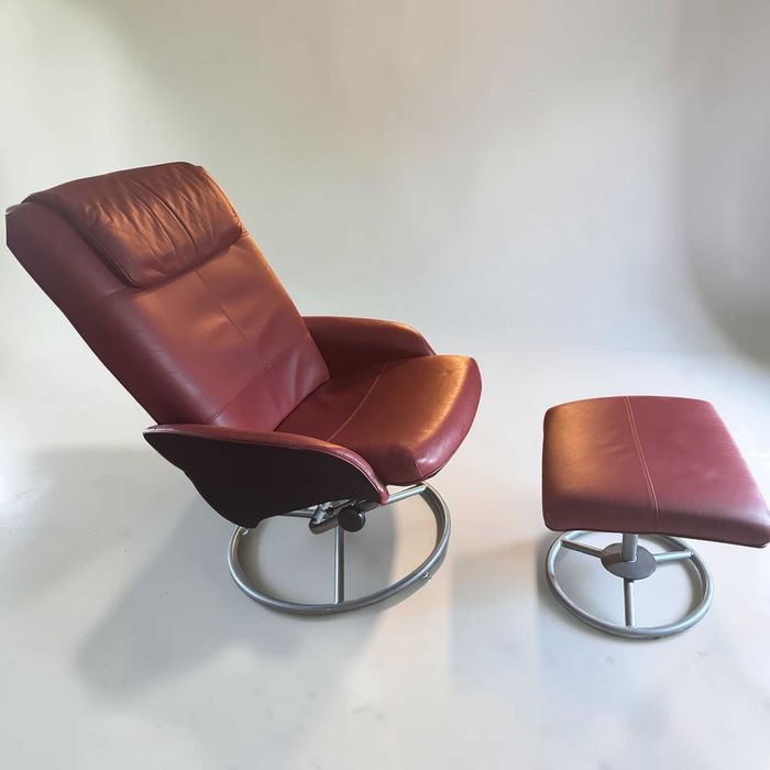 Ikea Malung Vintage Szwecja kultowy fotel relaksacyjny z podnóżkiem