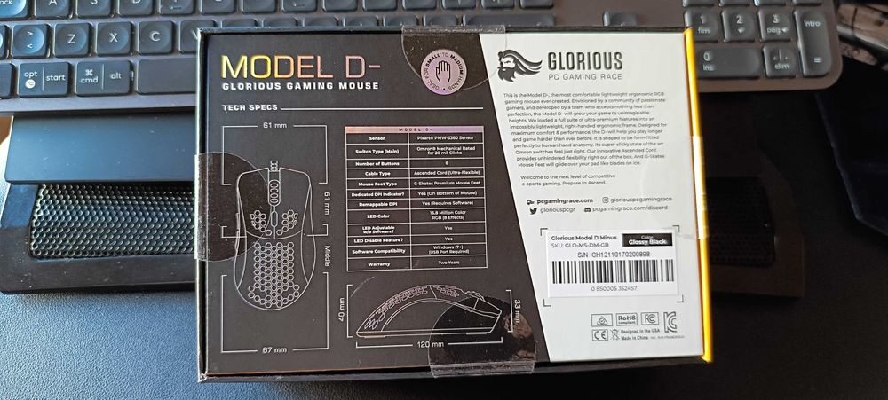 Rato Gaming Glorious Model D Preto (novo selado)