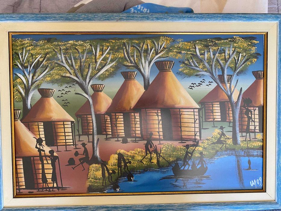 Quadro em Batik - Pinturas de Moçambique