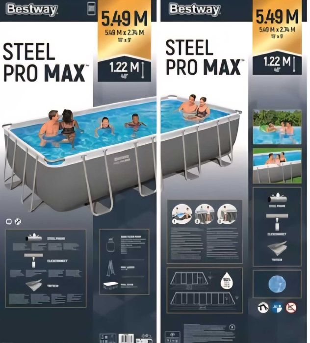 Piscina rectangular Bestway Steel Pro Max 549X274X122CM