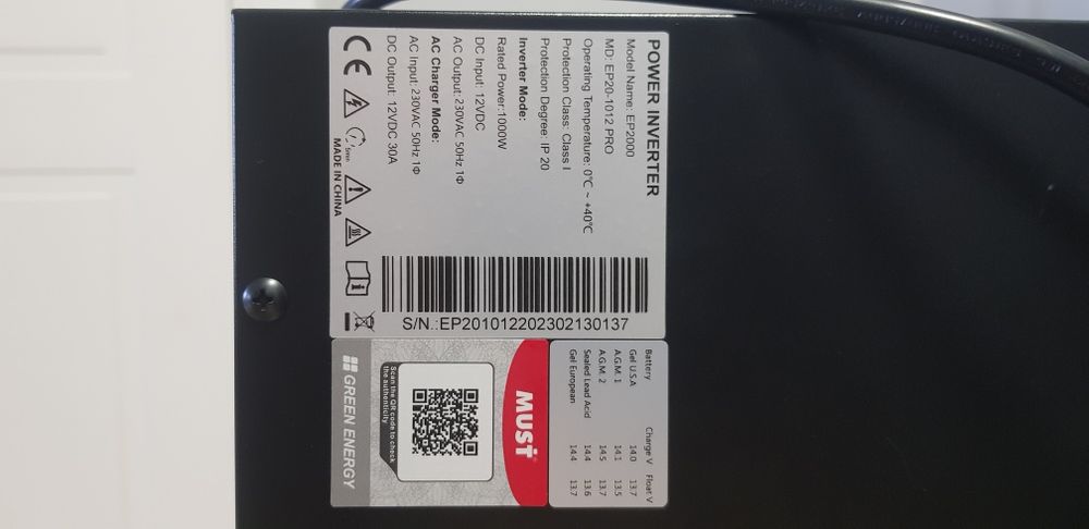 Інвертор MUST 12V 1kW