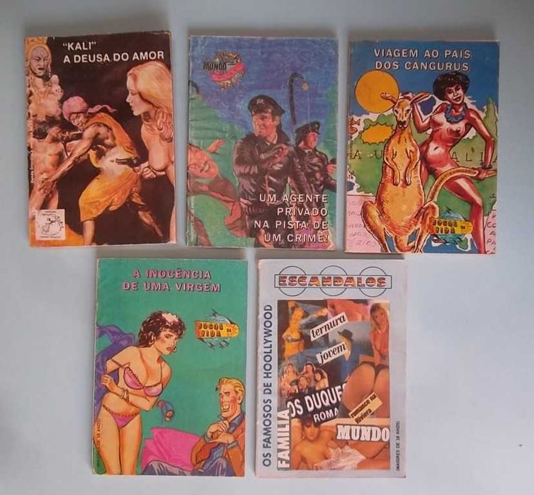 Banda desenhada erótica de várias coleções, formato bolso (anos 80)