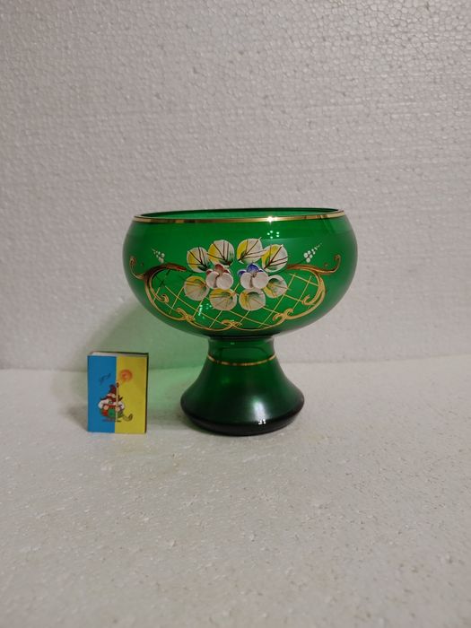 Конфетница Чехословакия Ваза Чехословакия Стекло Чехословакия