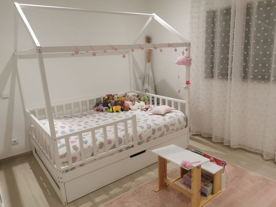 Cama madeira maciça 200x150cm