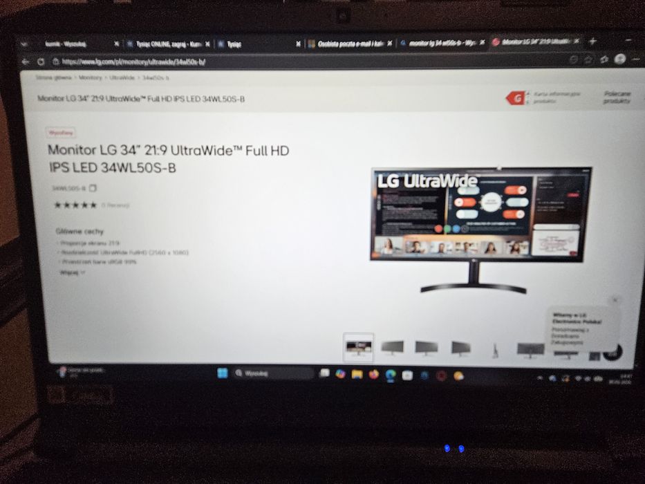Monitor lg 34 model 34 wl50s-C
