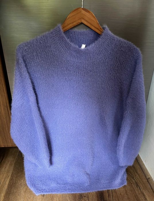 Puszysty sweter CROPP fioletowo niebieski  L