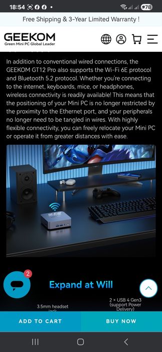 GEEKOM GT12 Pro Mini PC 12th Gen Intel® Core™ i9 новий компютер ПК