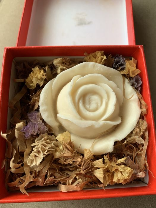 Sabonete em forma de rosa