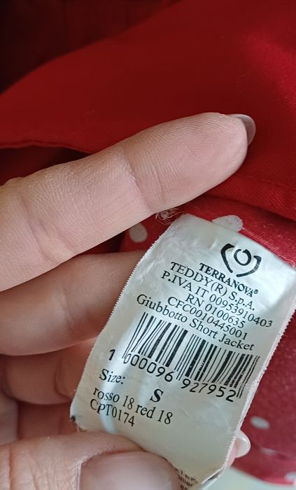 Płaszcz damski czerwony Terranova rozm S