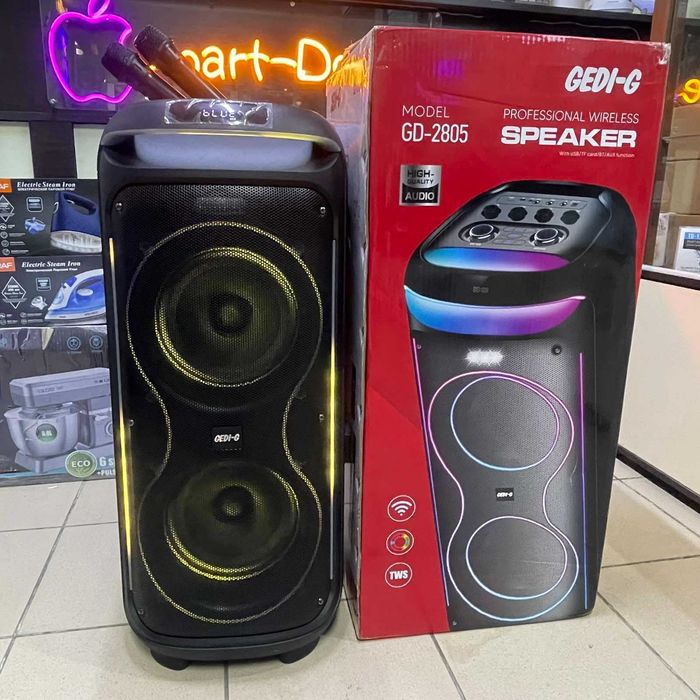 Аренда/ прокат мощной колонки GEDI 2805 + 2 беспроводных микрофона