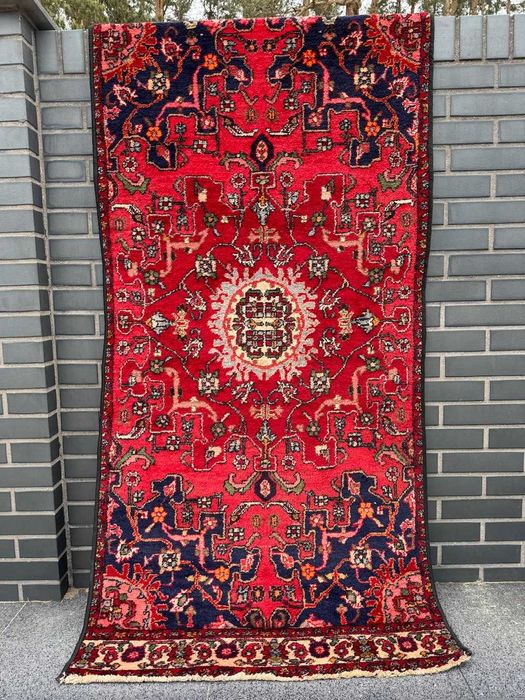 Vintage dywan wełniany r.tkany perski Hamadan 210x96 galeria 6 tyś