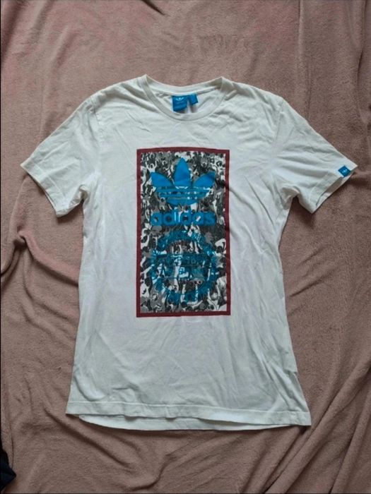 Biały t-shirt adidas trefoil M