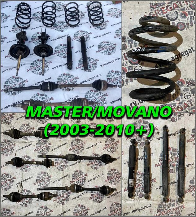 Підвіска Стойка Пружина Полуось Амортизатор Renault Master Movano 03+