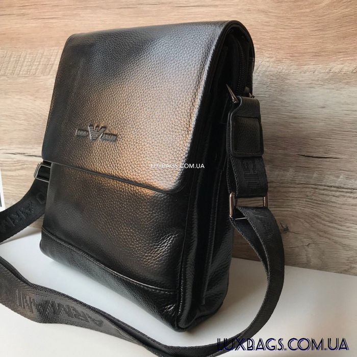 Мужская кожаная сумка через плечо Armani Армани