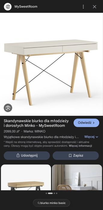 Biurko MINKO 120x50 cm wysokosc 75 cm