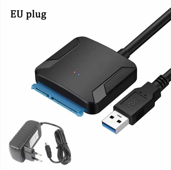 Adapter SSD, HDD 2,5'' 3,5'' SATA-USB 3.0 + zasilacz. Fabrycznie nowe.