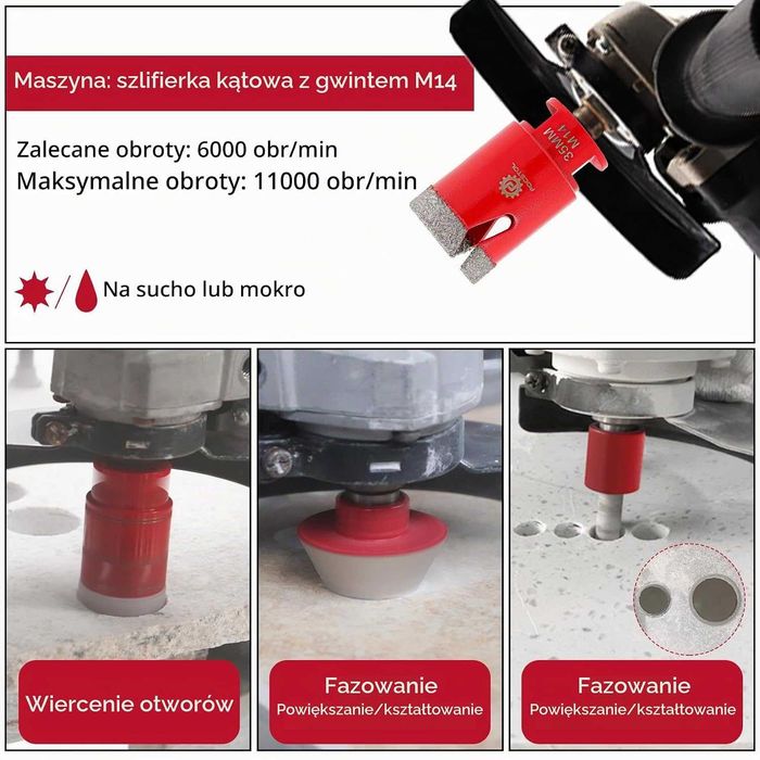 Diamentowa otwornica do płytek 50mm – FOCSTOL