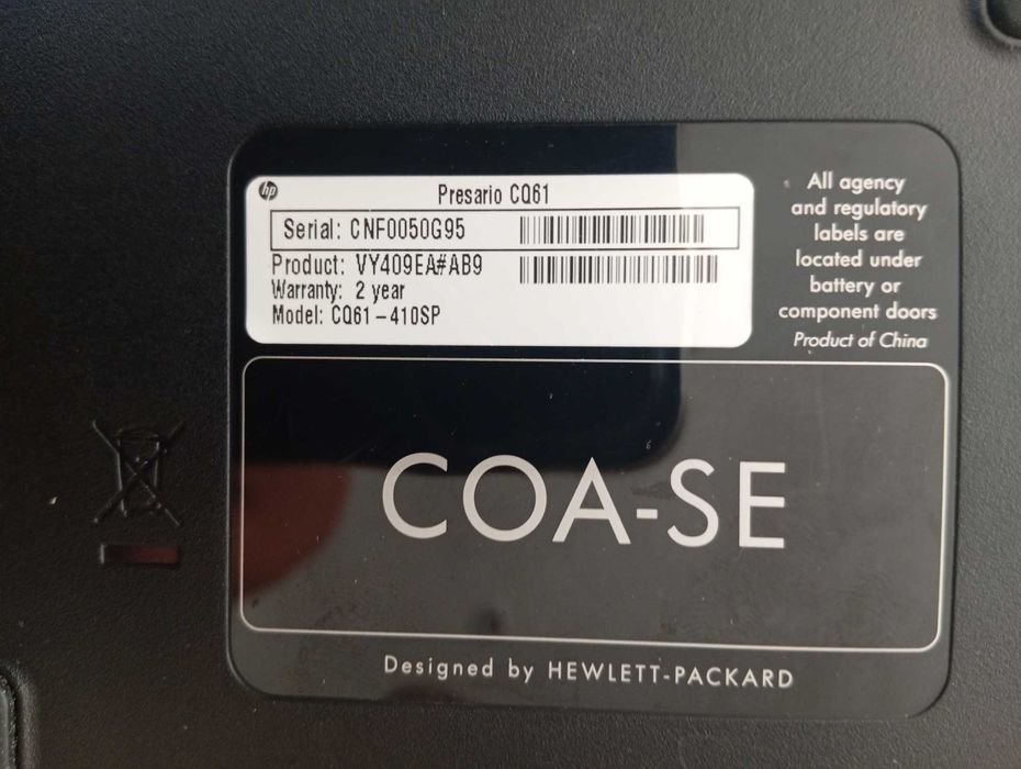 Computador HP modelo CQ61