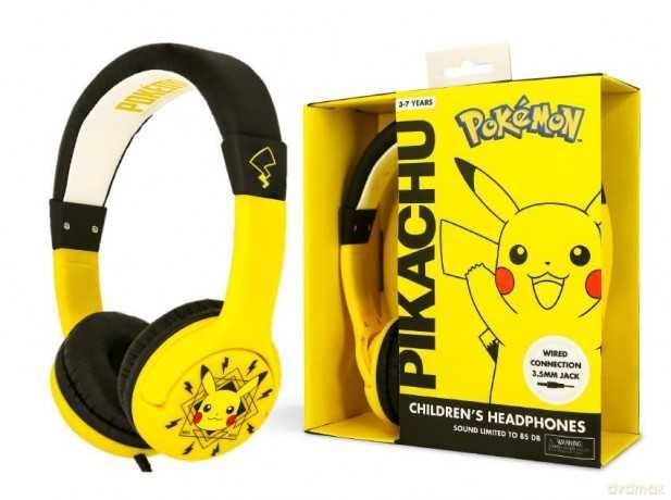 Słuchawki PIKACHU Premium nauszne, przewodowe, żółte