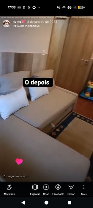 Sofá com arrumos