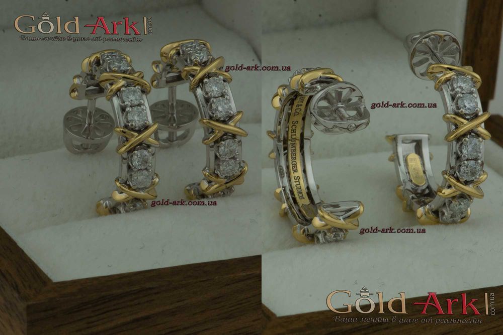 Серьги Тифани с муассанитами 1,6 карат