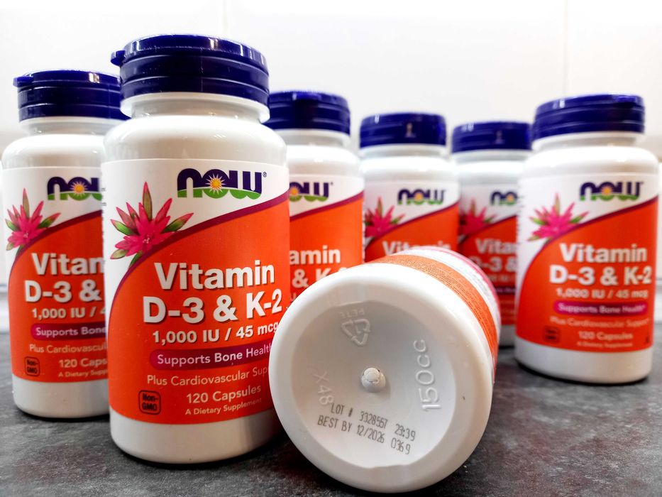 Now Foods, Vitamin D3+K2 (120 капс.), витамин D3 K2, вітамін D3 K2