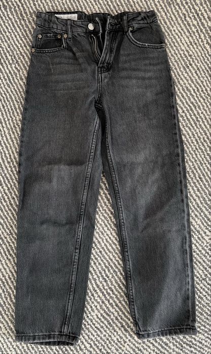 Czarne jeansy dla dziewczynki Zara 152 krój barrel tanio
